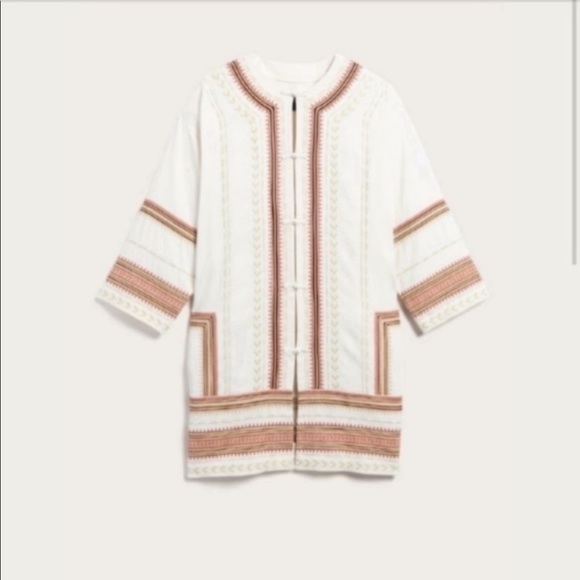 🌵NWT🌵Frye Boho Chic Embroidered Open Front Duster Jacket - Picture 7 of 16